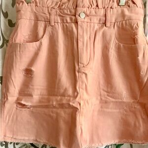 Hayden Girls Paperbag Distressed Denim Skirt Large